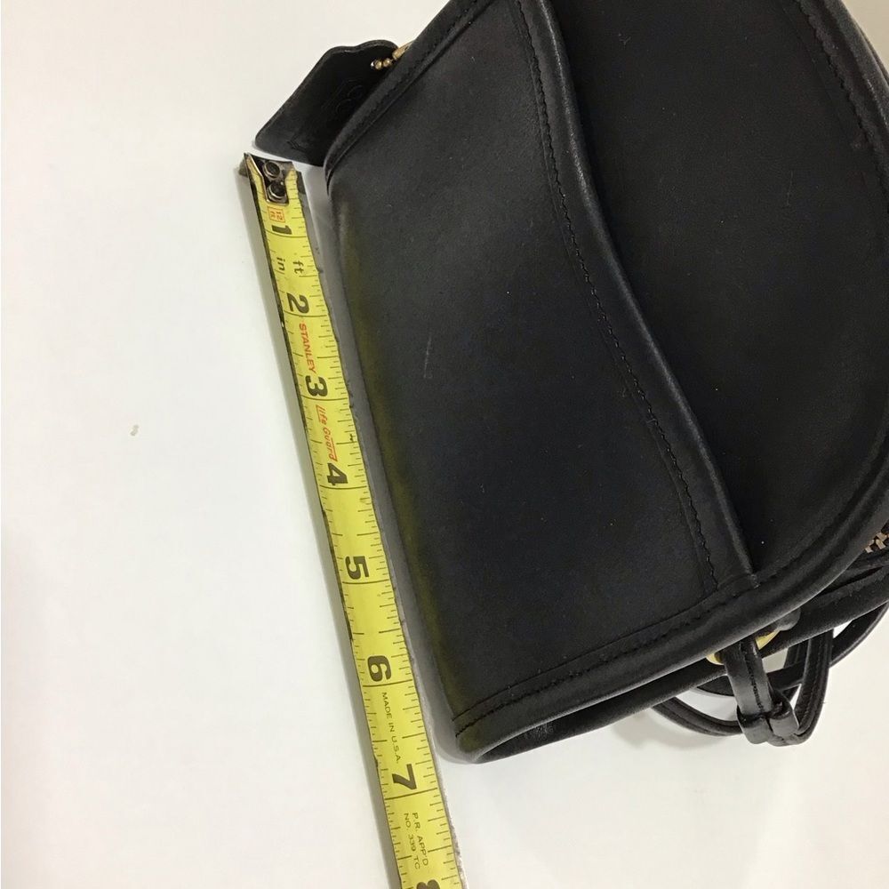 Vintage Black Coach Abbie 9017 Crossbody Zip Bag Leather Mini Crossbody Bag - Picture 11 of 14